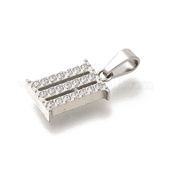 Colgantes de circonita cúbica micropavé de acero inoxidable 304&nbsp;STAS-H228-02P-03