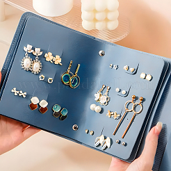 Вырезанная полая 1 шт. искусственная кожа pu сумки для хранения сережек&nbsp;EDIS-CL0001-01C