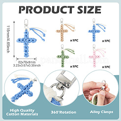 4 pz decorazioni pendenti in cotone&nbsp;HJEW-TA00403