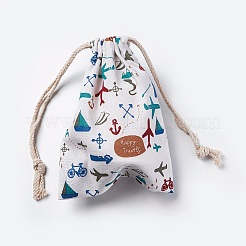 Sacchetti di imballaggio in tela di cotone e lino&nbsp;ABAG-WH0017-04A