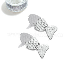 Orecchini pendenti a perno con texture effetto ferro per donna&nbsp;WG6918F-02