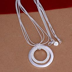 Colliers à chaîne serpent en laiton plaqué couleur argent populaire&nbsp;NJEW-BB12693