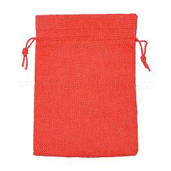 Polyester Imitation Sackleinen Verpackungsbeutel Kordelzugbeutel&nbsp;X-ABAG-R004-18x13cm-01