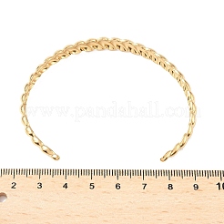 Браслеты-манжеты из нержавеющей стали 304 в виде круассана для женщин&nbsp;LS-BJEW-S171-01C-G