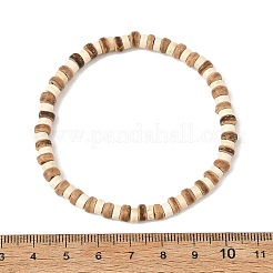 Braccialetti elasticizzati con perline heishi in cocco naturale e turchese sintetico da 5 mm&nbsp;BJEW-JB14418