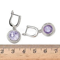 925 стерлингового серебра микро проложить кубического циркония серьги обруча EJEW-B147-01B-05