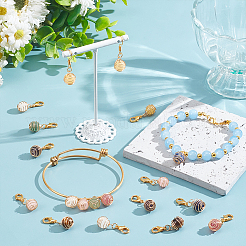 Круглые подвески с медной проволокой HJEW-AB00711