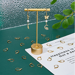 304ステンレススチールフレンチフックピアス金具60個  カン付き  18KGP本金メッキ  16x10x2mm  穴：1.4mm  ピン：0.6x1mm&nbsp;STAS-DC0015-92