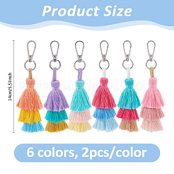 12 pendentif décoratif en fil de nylon macramé fait à la main&nbsp;HJEW-DC0001-35