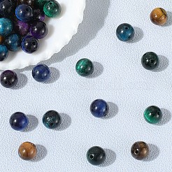 60 шт. 5 цвета натуральные бусины из тигрового глаза&nbsp;G-PA0001-11