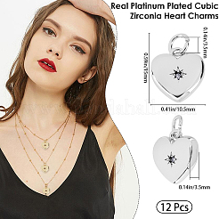 12шт латунные микропаве прозрачные кубические циркониевые подвески&nbsp;ZIRC-BBC0003-52P