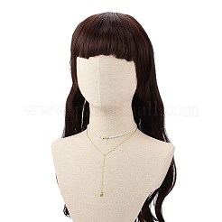 Двухслойное колье из латуни с луной и звездами NJEW-JN04142