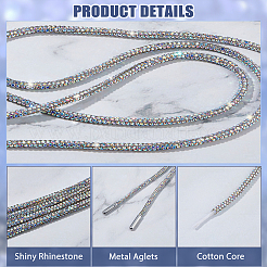 Lacets en PVC et strass&nbsp;DIY-DC0003-43B