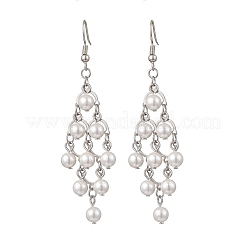 Серьги-подвески с ромбовидным жемчугом из нержавеющей стали 304 EJEW-TA00770