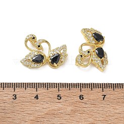 Pendentifs en laiton zircon cubique micro pavé noir&nbsp;CU-CBA5C42-11G