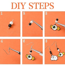 Наборы для изготовления висячих сережек из сплава эмали и акрила на тему Хэллоуина своими руками&nbsp;DIY-YW0009-97