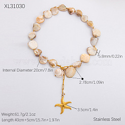 Летние ожерелья с подвесками в виде морских звезд из нержавеющей стали 304 и натуральных ракушек для женщин&nbsp;FS-WGDB1B9-01