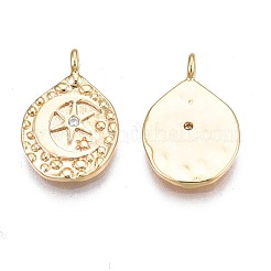 Латунные микропаве прозрачные подвески с фианитом&nbsp;KK-N232-246