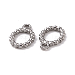 変色しない304ステンレススチールチャーム  オーバル  ステンレス鋼色  14.5x10x2mm  穴：1.6mm&nbsp;STAS-C059-08P