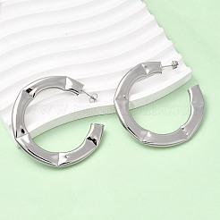 C-образные латунные серьги-гвоздики&nbsp;EJEW-K309-19P