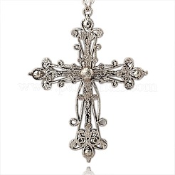 Tibetischen Stil Legierung Rhinestone-gotisches Kreuz große Anhänger&nbsp;RB-J144-28AS