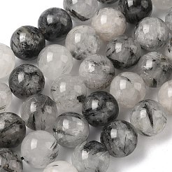 Натуральные турмализированные кварцевые бусинки&nbsp;G-F818-A09-16mm