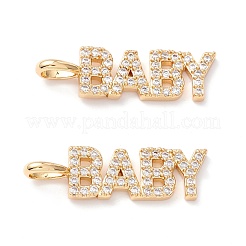 Латунные микропаве прозрачные подвески с фианитом ZIRC-Z019-29G-NR