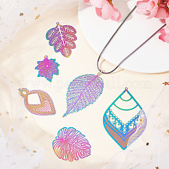 24 шт. 12 стиля ионного покрытия (IP) 201 нержавеющая сталь филигранные большие подвески&nbsp;STAS-DC0005-75