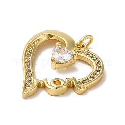 Подвески из латуни с микро-паве и сердечком KK-K377-56G