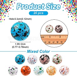 20шт непрозрачные акриловые бусины&nbsp;ACRP-YW0001-17