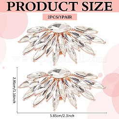 1 пара пряжек для обуви со стразами из сплава AJEW-MA0001-06RG