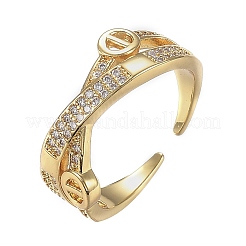 Polsini regolabili in ottone con micro pavè di zirconi trasparenti&nbsp;ZIRC-Z002-14G