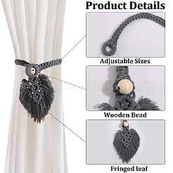 2 шт. подхваты для штор в виде листьев макраме ручной работы&nbsp;AJEW-CN0003-65C