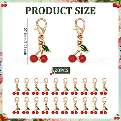 20 шт. подвеска из вишневого сплава с эмалью для брелока-сумки HJEW-ME0001-05B