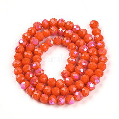 Гальванизировать непрозрачные сплошной цвет стеклянные бусы пряди X-EGLA-A044-P6mm-L03-1