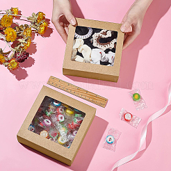 Квадратная складная креативная картонная коробка CON-WH0086-17B-02