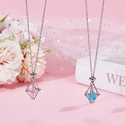 2 шт. ожерелье-мешок из нержавеющей стали 304 для изготовления самородков драгоценных камней&nbsp;NJEW-BBC0001-23