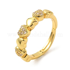 Латунные микро проложить пальцев кольца кубического циркония RJEW-H258-20G