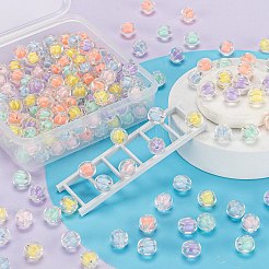 210шт 6 цвета прозрачные акриловые бусины TACR-LS0001-03