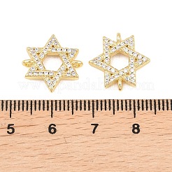 Латунные микропаве из прозрачного кубического циркония в виде звезды Давида&nbsp;KK-C170-01G