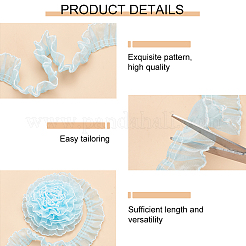 2 шт. двухцветная плиссированная кружевная лента из полиэстера OCOR-PH0002-77B