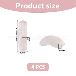 4 шт. изогнутые прямоугольные звенья из натурального розового кварца&nbsp;G-DC0001-55