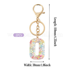 Porte-clés numéro 0 en résine transparente&nbsp;KEYC-TADJ0001-10J