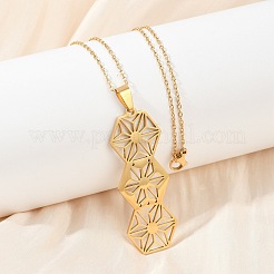 Шестигранные 201 цепочные подвески из нержавеющей стали для женщин NJEW-K253-33G