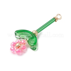 Подвески-цветы из стеклянных бусинок&nbsp;PALLOY-MZ00668