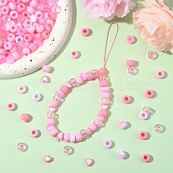 DIYビーズキット  アクリルビーズ入り  プラスチックビーズ  オレンジ  8.5~9x9x4~6mm  穴：1.8~4mm  640個/セット&nbsp;DIY-YW0016-13A