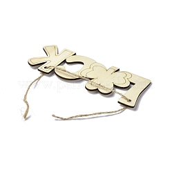 Bricolage mot chance ornements en bois inachevés embellissements en bois vierges&nbsp;WOOD-C009-03