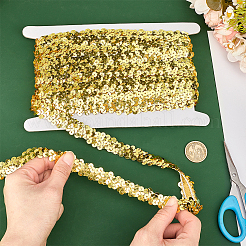 10 yard di passamanerie elastiche in poliestere con paillettes&nbsp;OCOR-PH0005-82