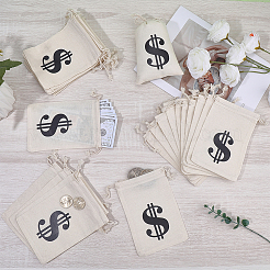 30 Stück Stoffbeutel mit Kordelzug und Dollarzeichen-Aufdruck&nbsp;ABAG-FG0001-13
