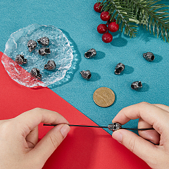 12 шт. европейские бусины из нержавеющей стали 304 STAS-HS0001-05